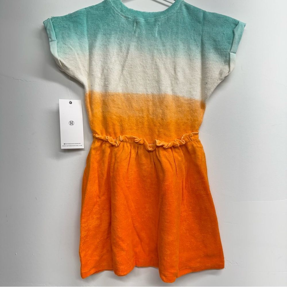 Sovereign Code Girls Short Sleeve Monroe Ombre Dress Seafoam/Orange